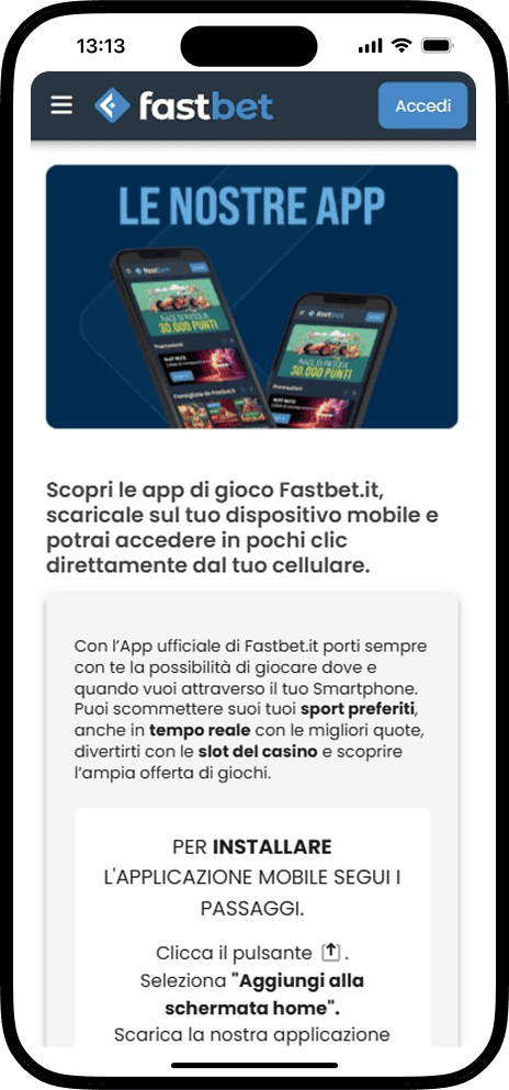 Applicazione mobile nel casinò Fastbet