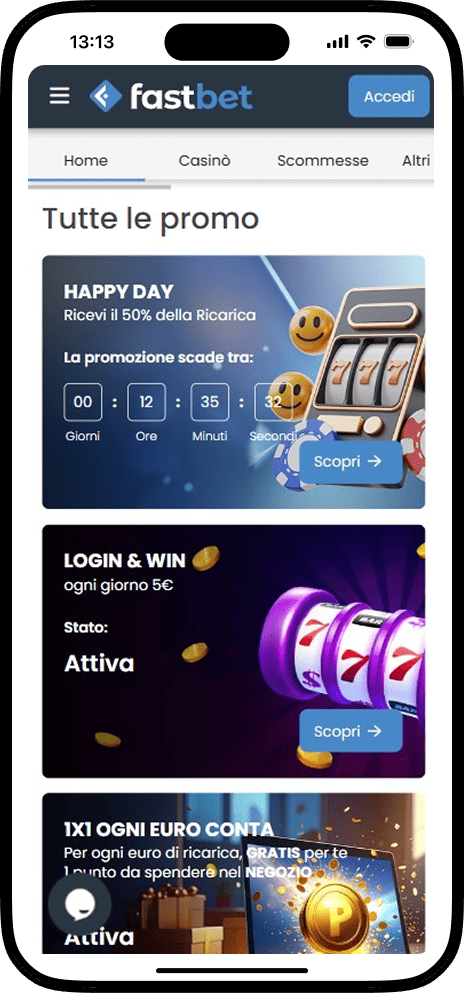 Bonus e promozioni del casinò Fastbet