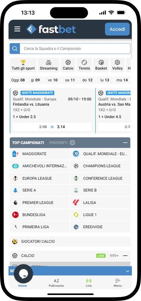 Bonus scommesse sportive su Fastbet